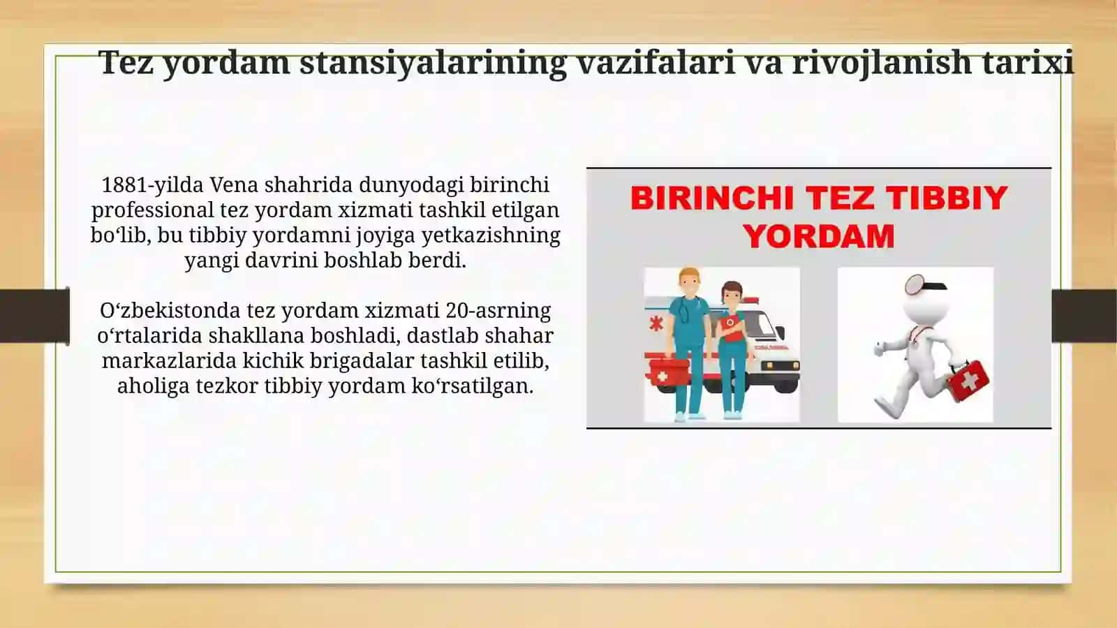 Tez tibbiy yordam stansiyalari ish faoliyatining mazmuni 3