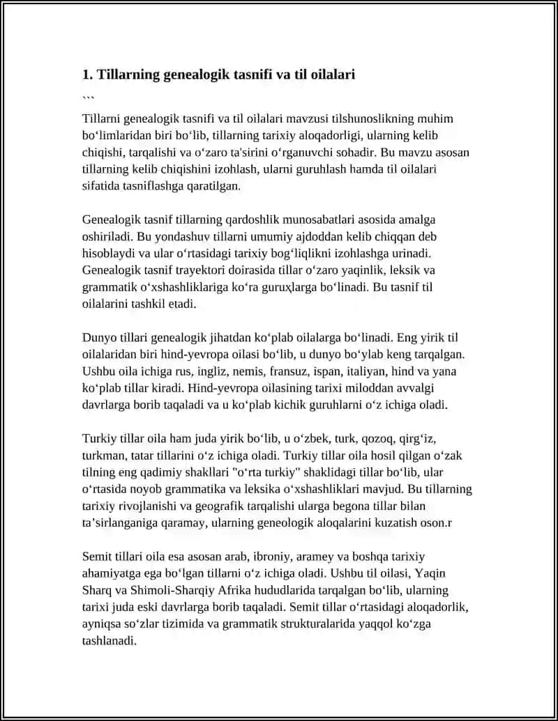 Tillarning genealogik tasnifi va til oilalari 3