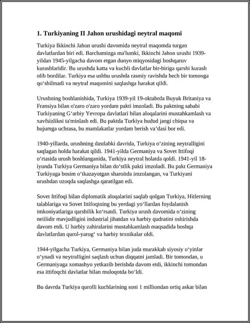 II JAHON URUSHI YILLARIDA TURKIYA 3