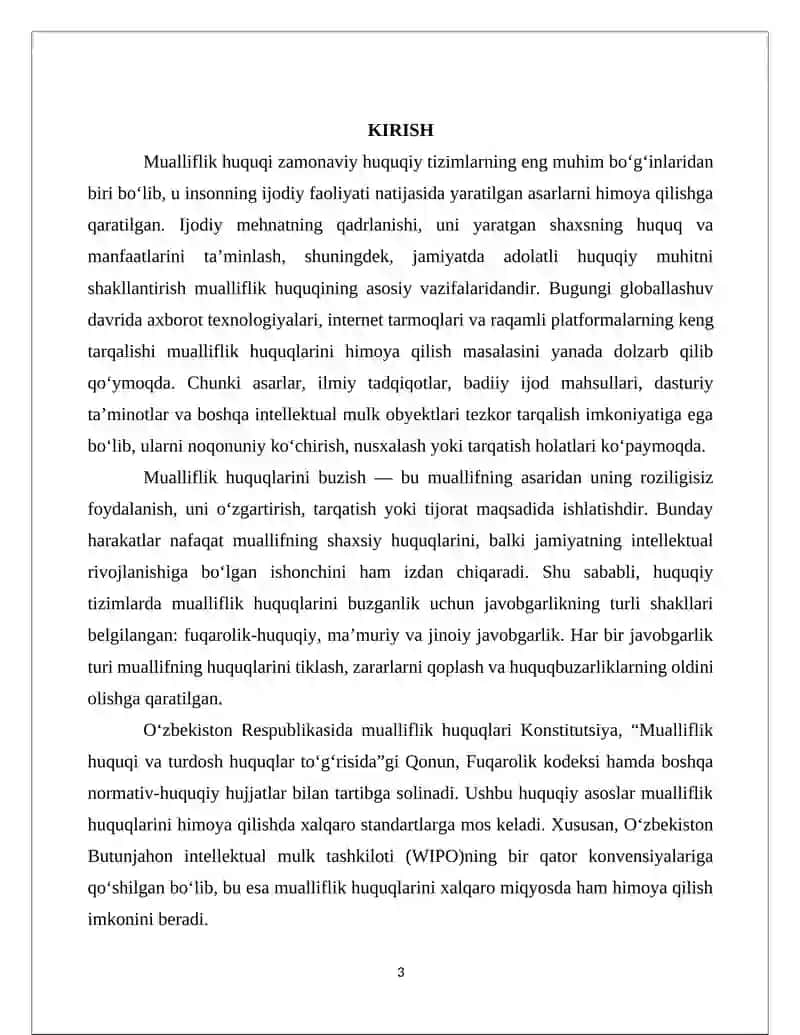 Mualliflik huquqlarini buzganlik uchun javobgarlik asoslari 3