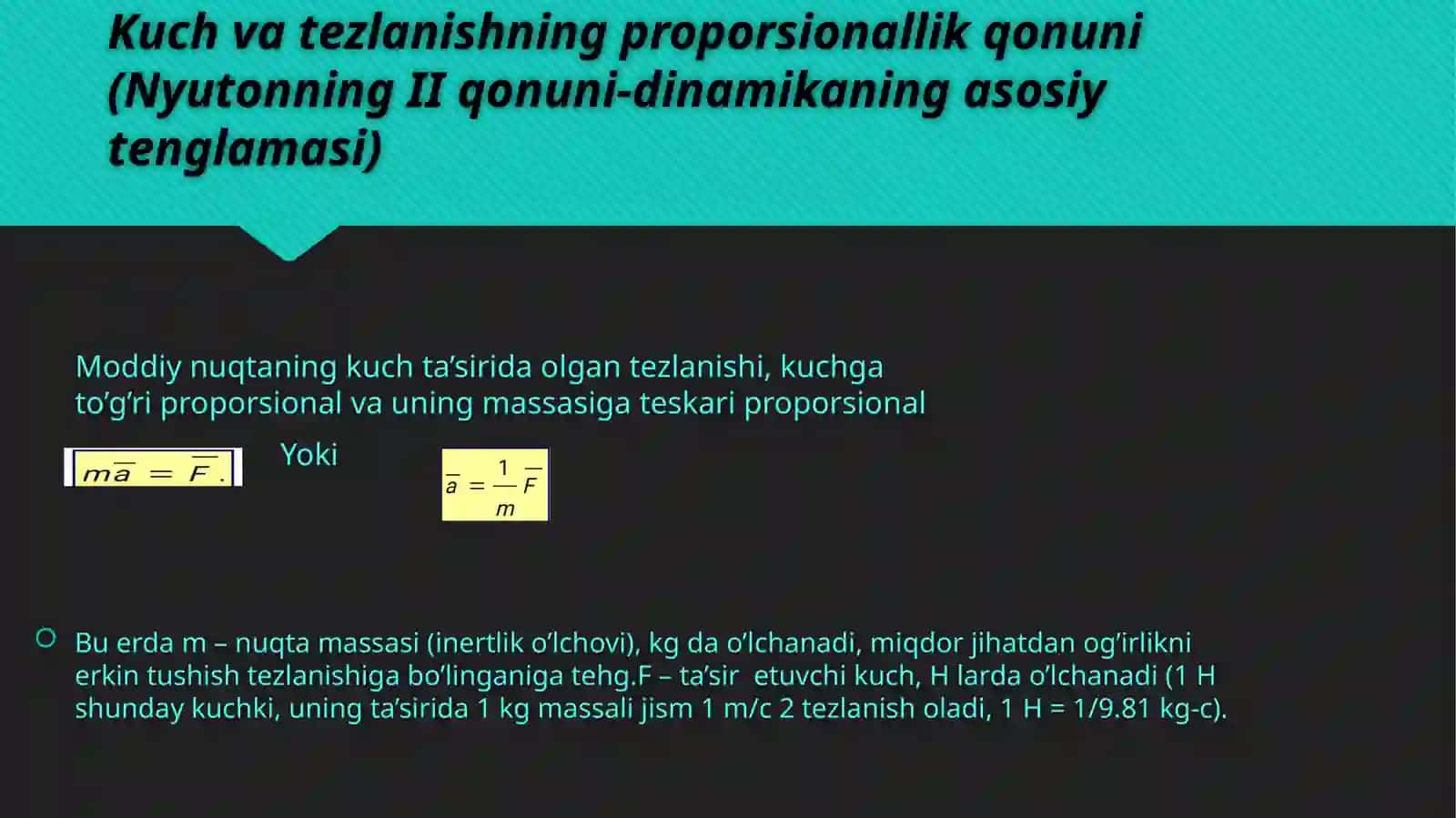 Dinamikaga kirish.Dinamikaning asosiy qonunlari 3