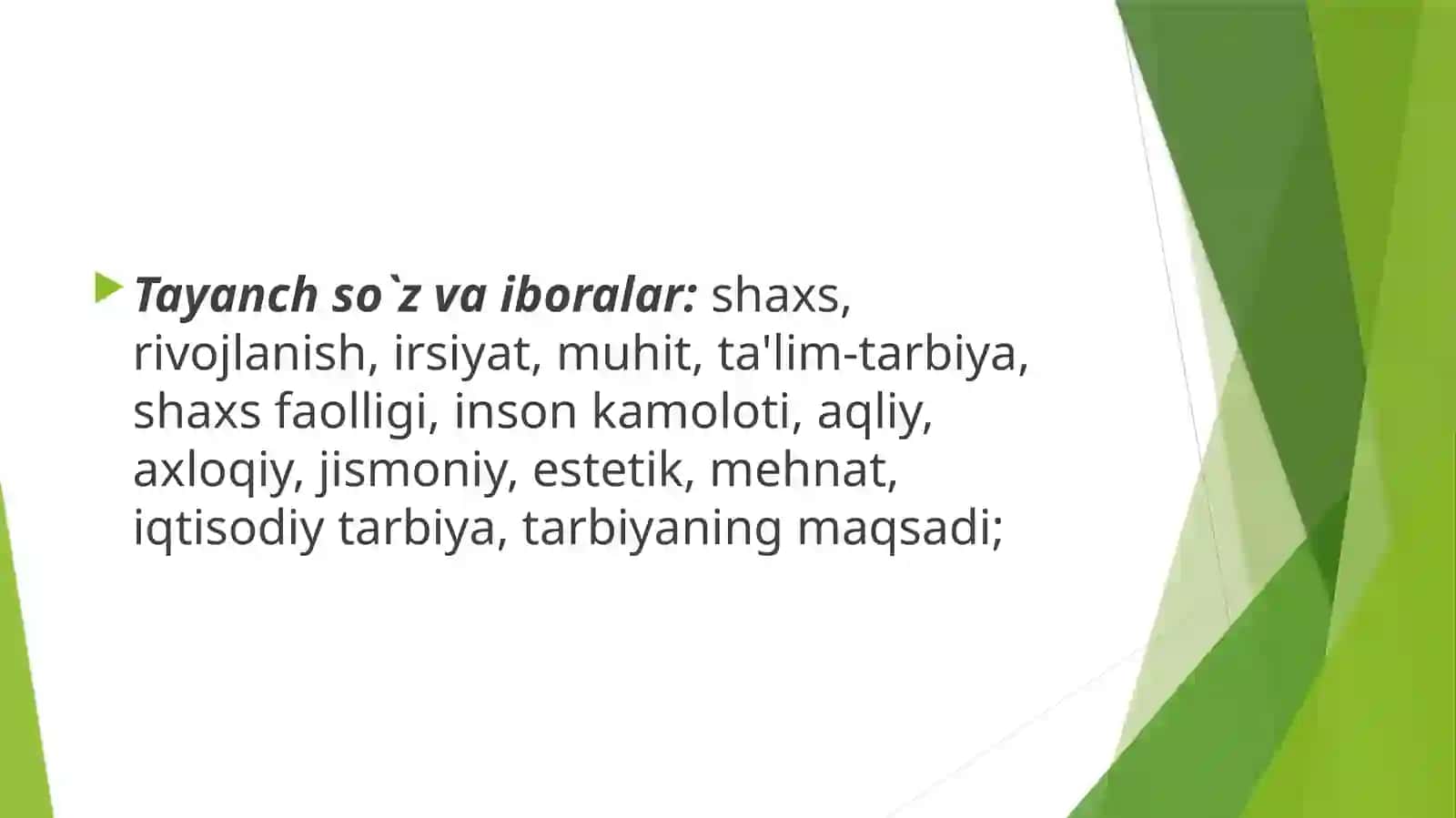 Shaxs rivojlanishining umumiy qonunlari, uning tashxisi to'g'risida g'oyalar 3