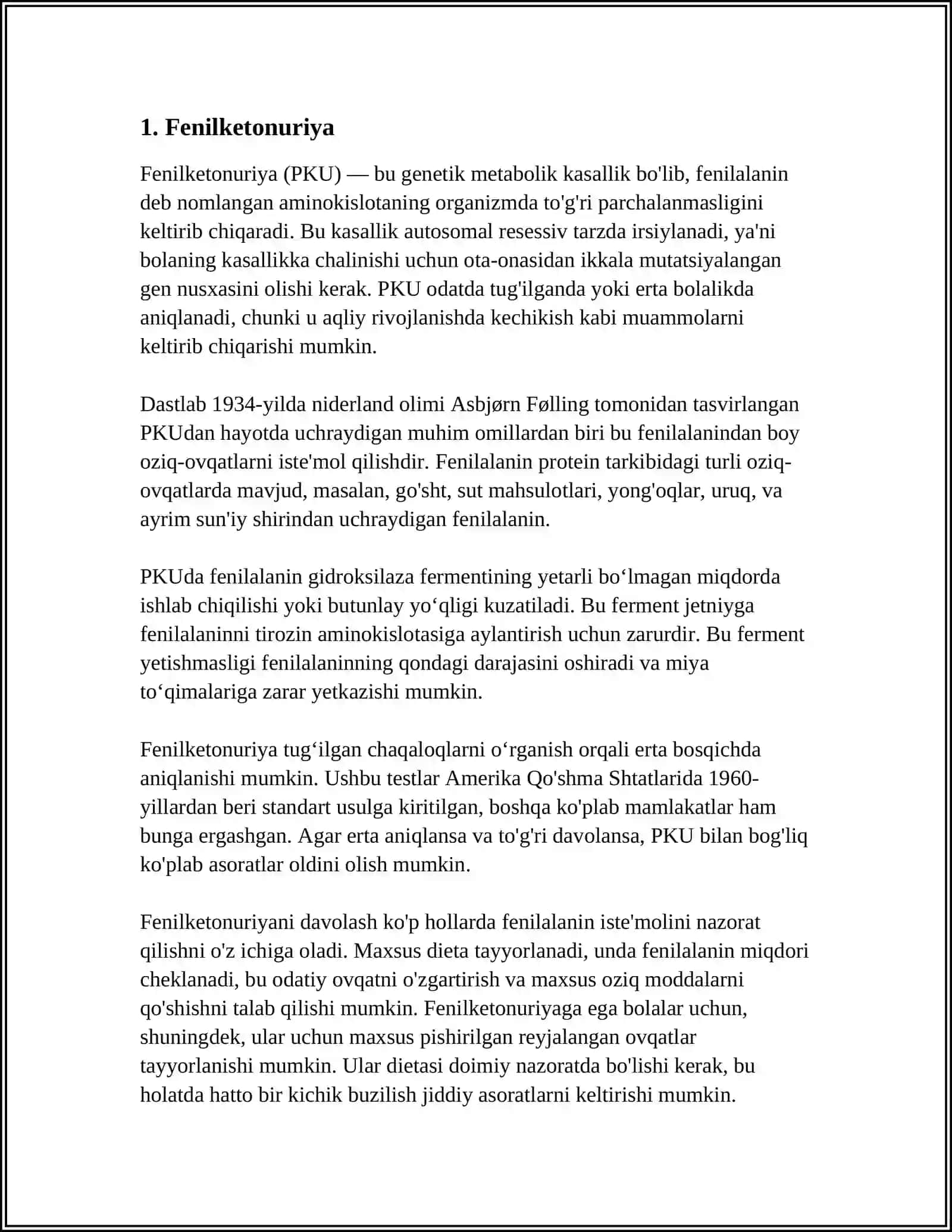 XRAMASOMA KASALLIKLARI.AUTASOMALARGA BOĜLIQ BÒLGAN KASALLIKLAR 3