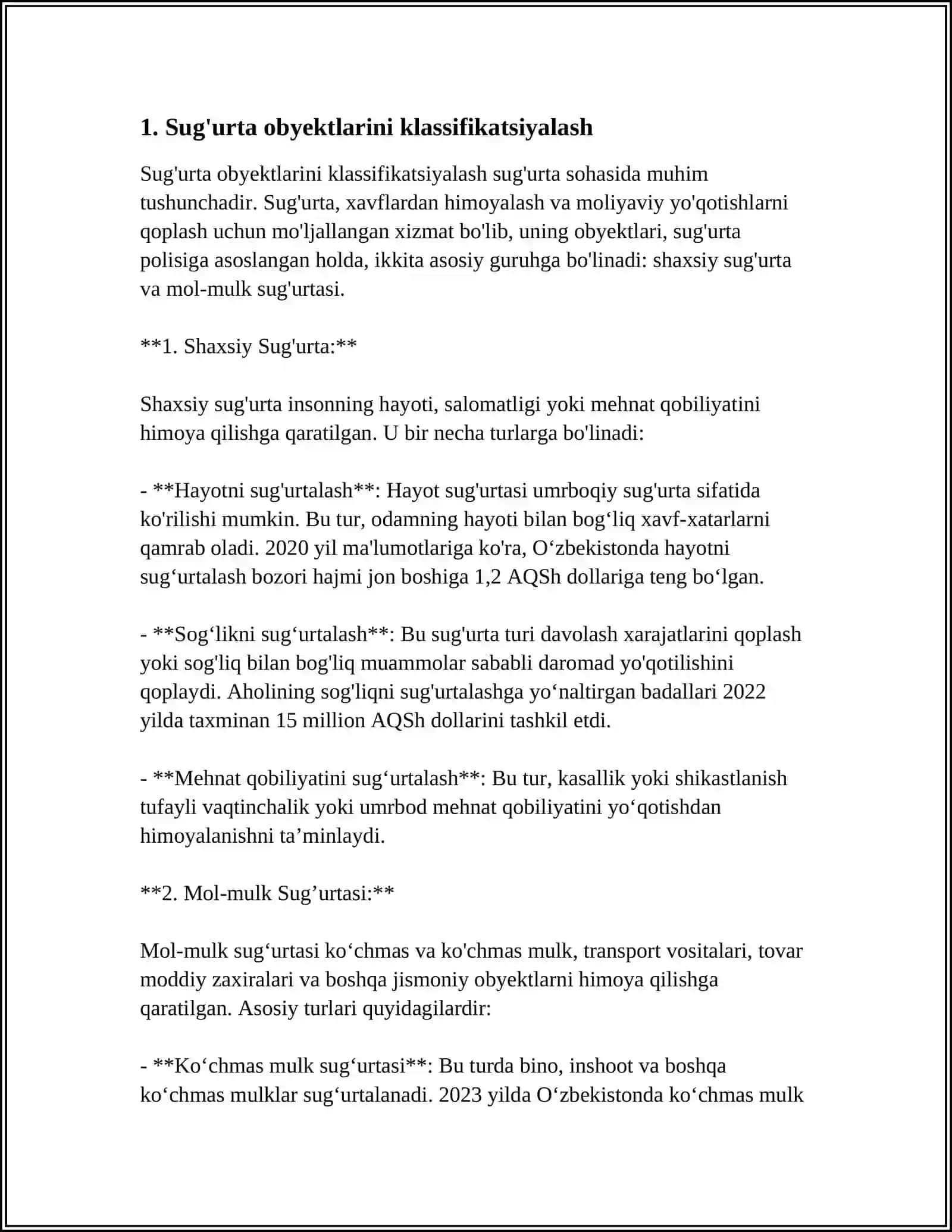SUG’URTANI KLASSIFIKATSIYALASH 3