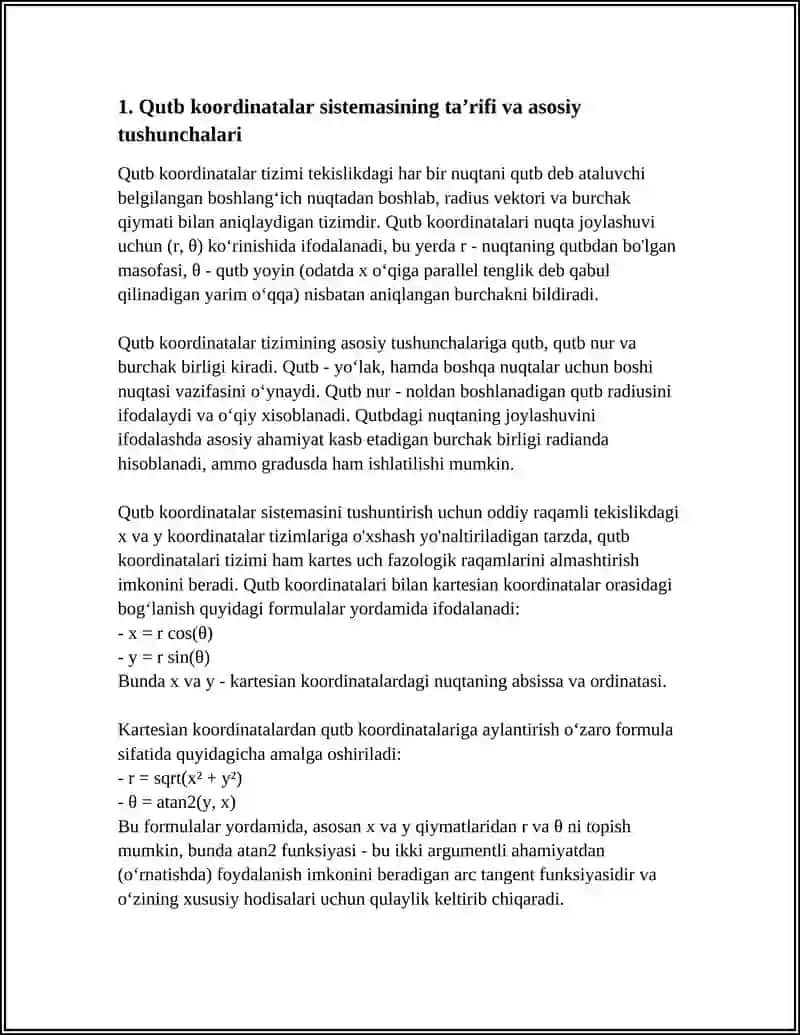 QUTB KOORDINATALAR SISTEMALARI 3