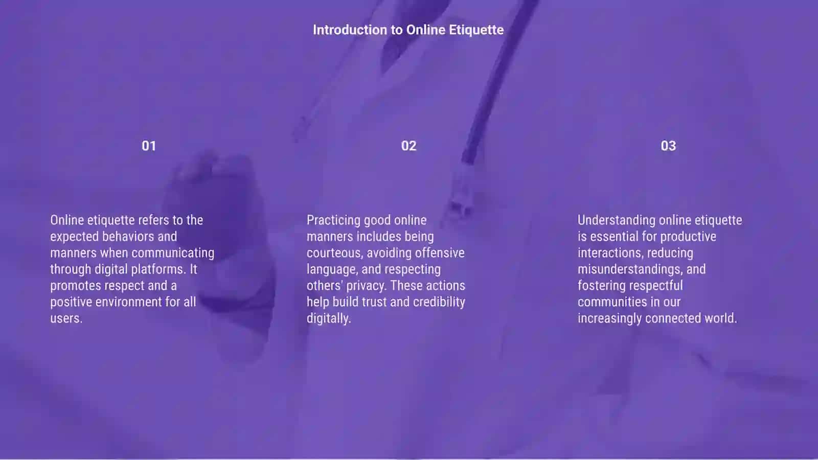On-line etiquette 3