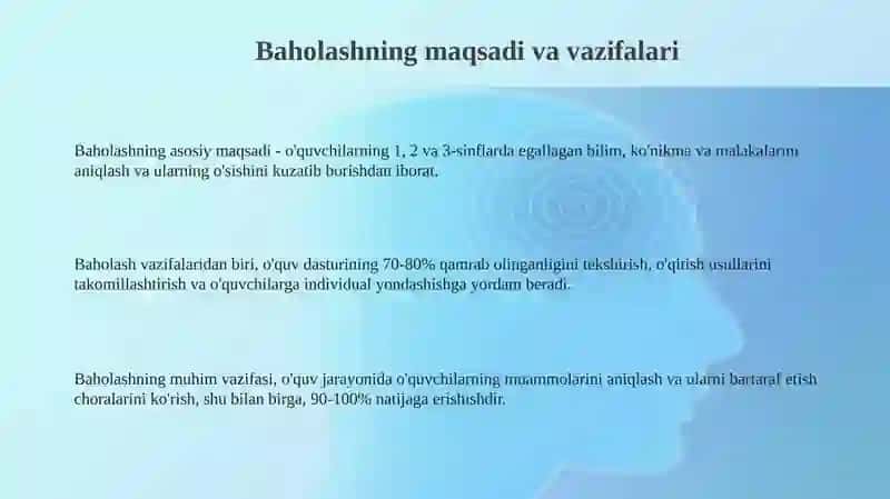 Boshlang'ich ta'limda o'quvchilarning bilim ko'nikma va malakalarini tashxis etish 3