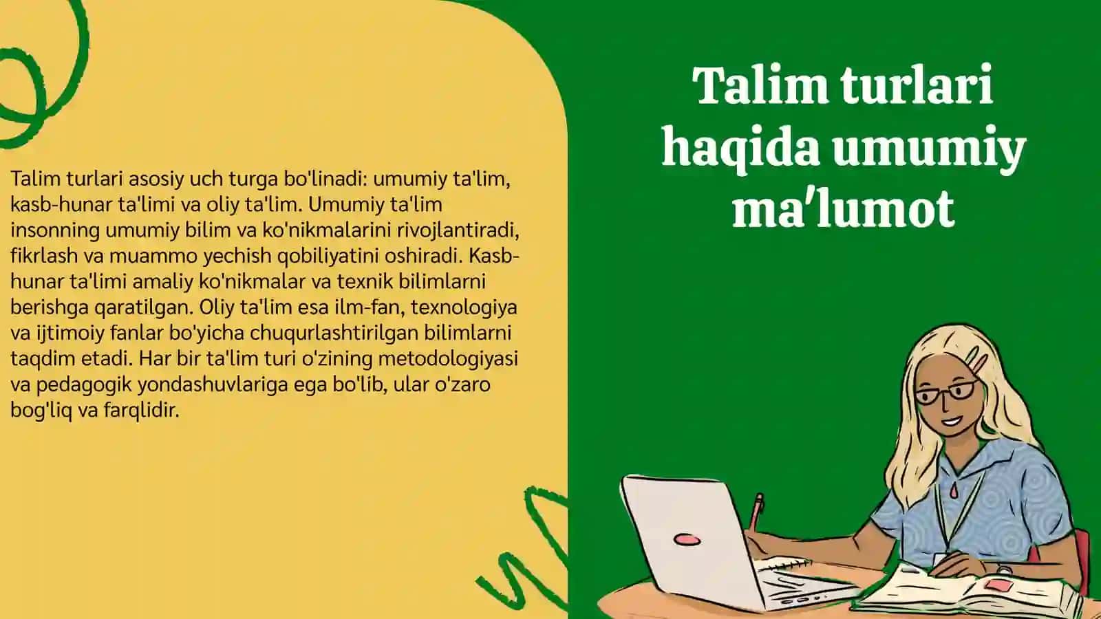 Talim turlari va ta'límni tashkil etishning asosiy shakli 3