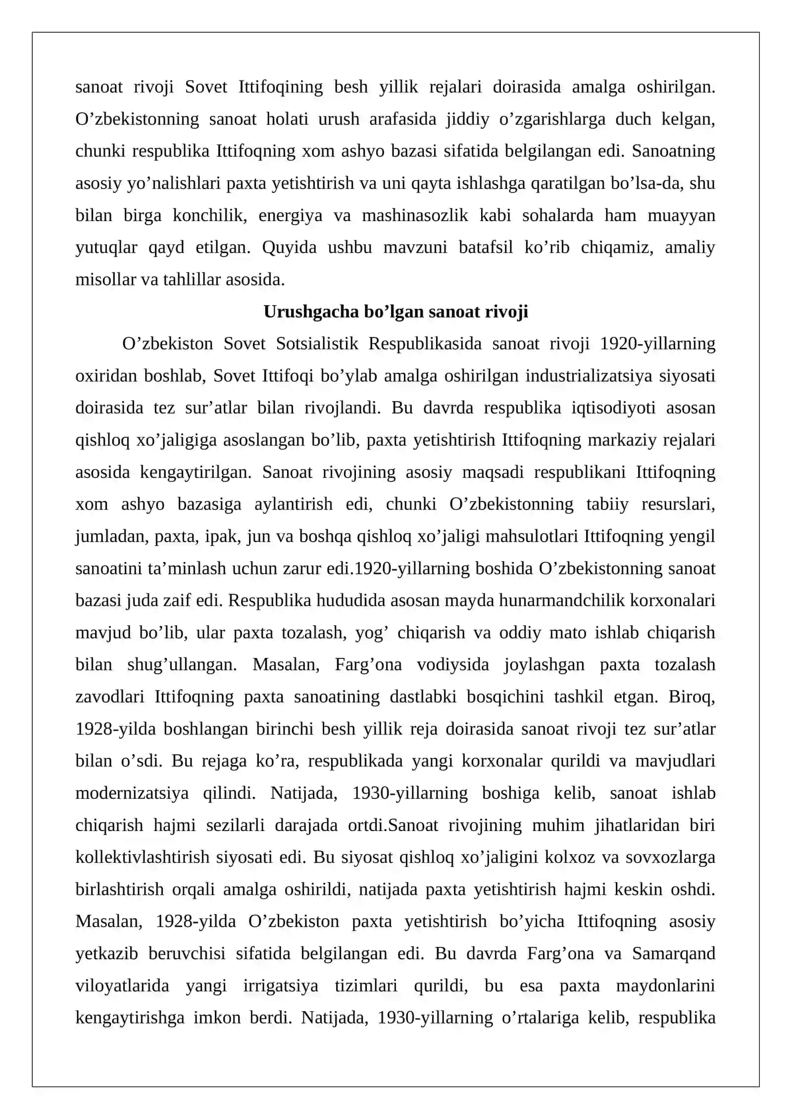 Ikkinchi Jahon Urushi Yillarida O’zbekiston SSR Sanoati 3