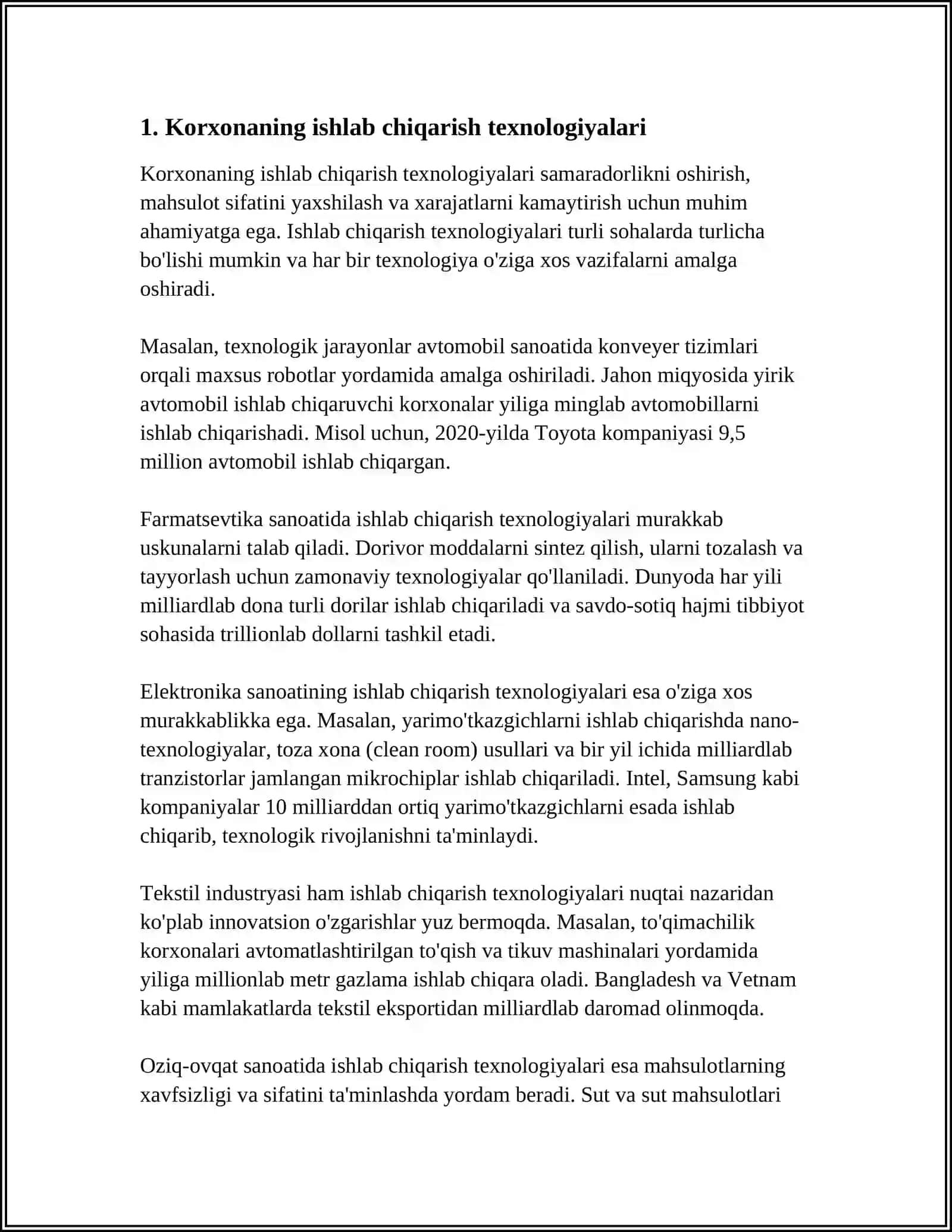 KORXONANING ISHLAB CHIQARISH QUVVATINI ASOSLASH 3