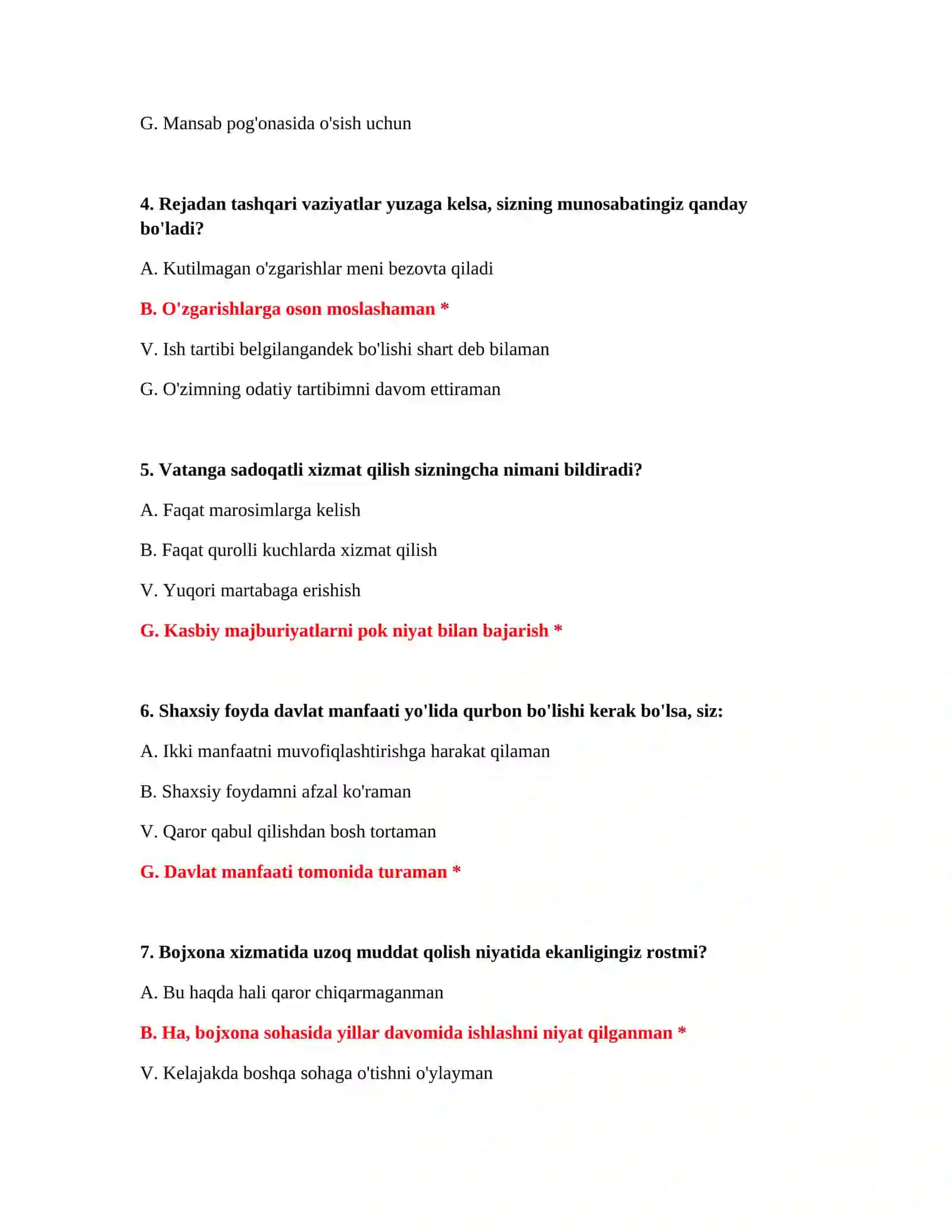Bojxona ishga kirish test savollari va javoblari — to‘liq testlar bazasi 3