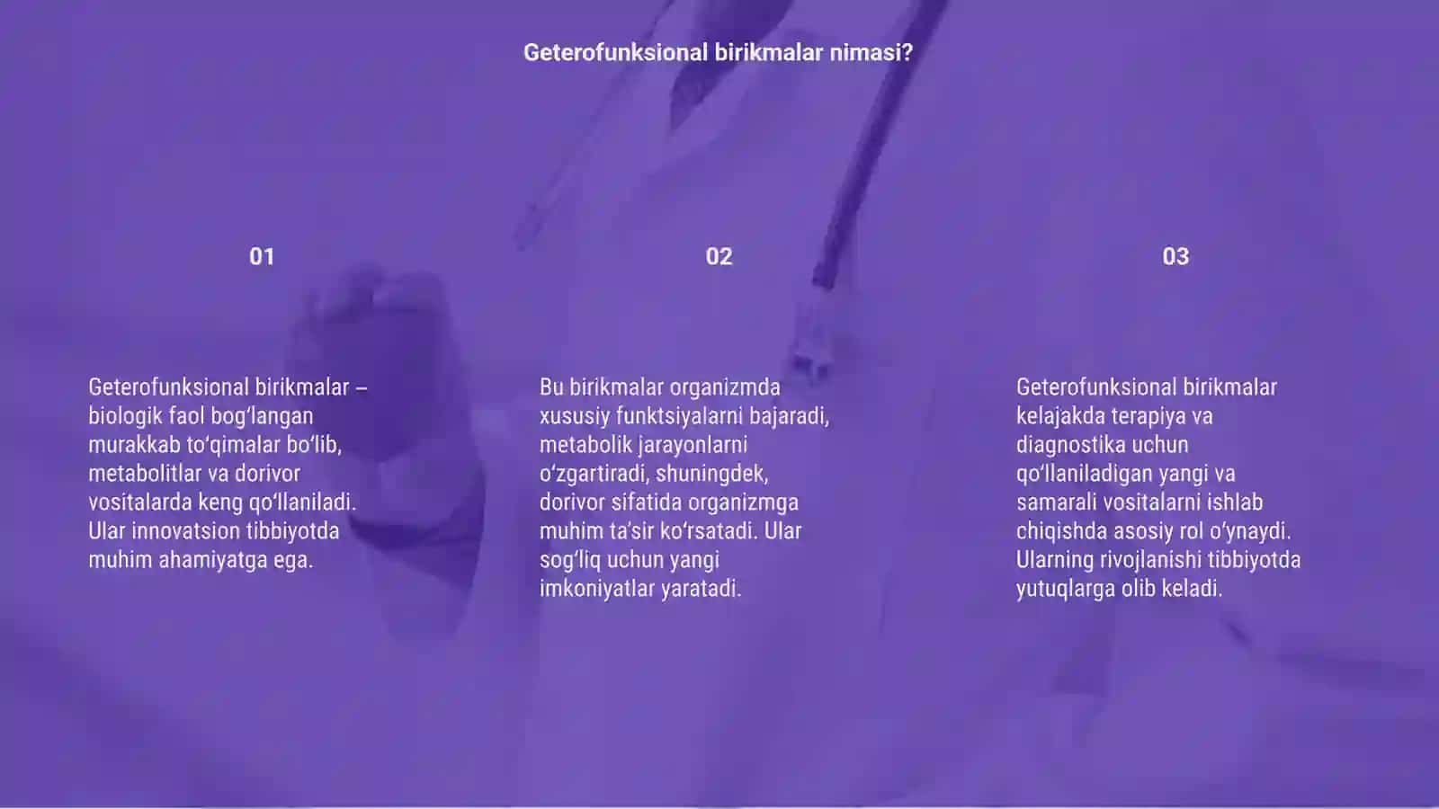 Geterofunksional birikmalar metabolitlar va dorivor vositalar sifatida 3