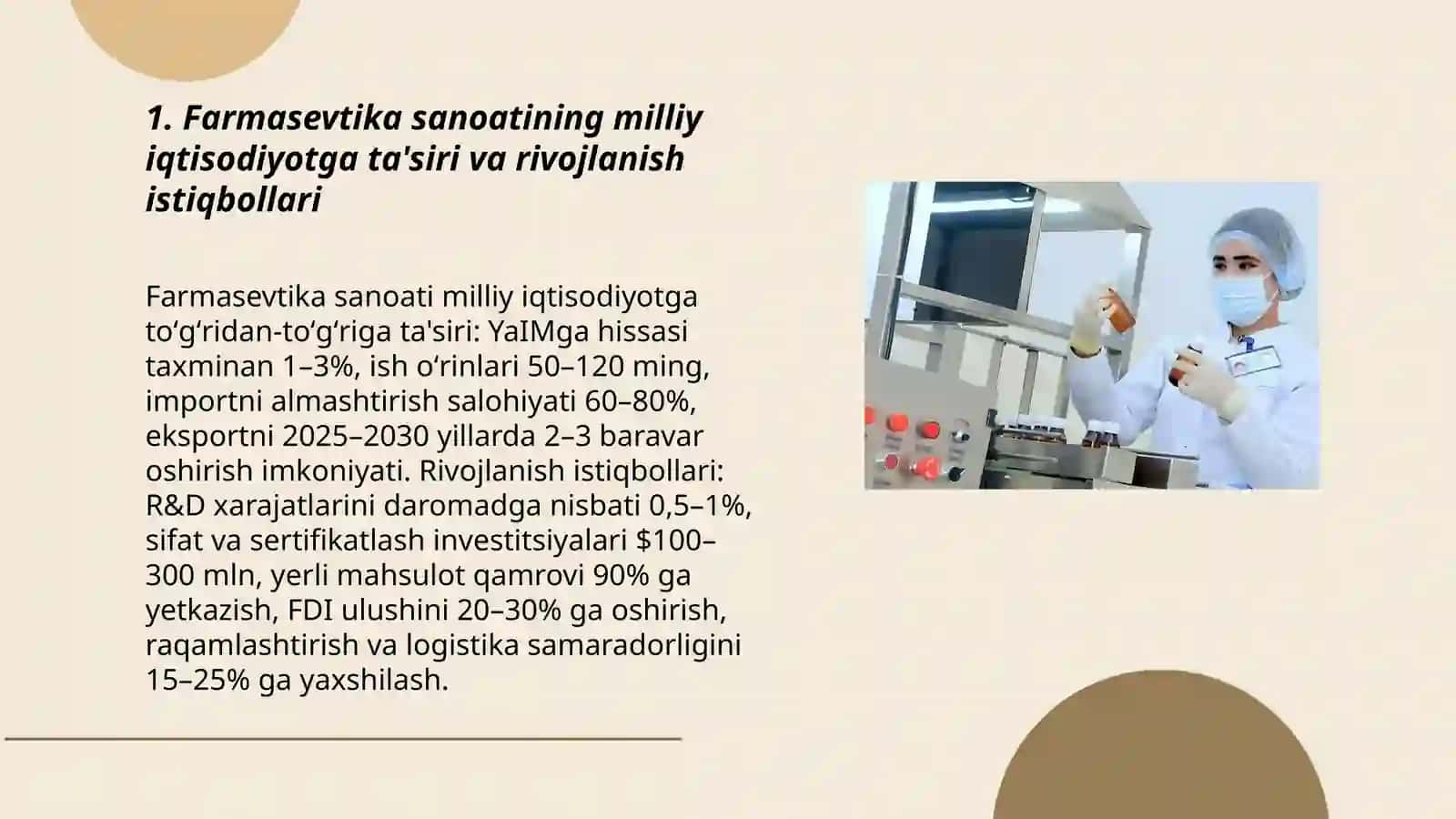 Farmasevtika sohasini rivojlantirishning iqtisodiy omillari va istiqbollari 3