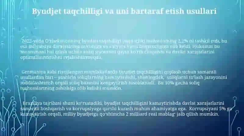 Xorijiy mamlakatlar byudjet tizimi va byudjet jarayoni 3