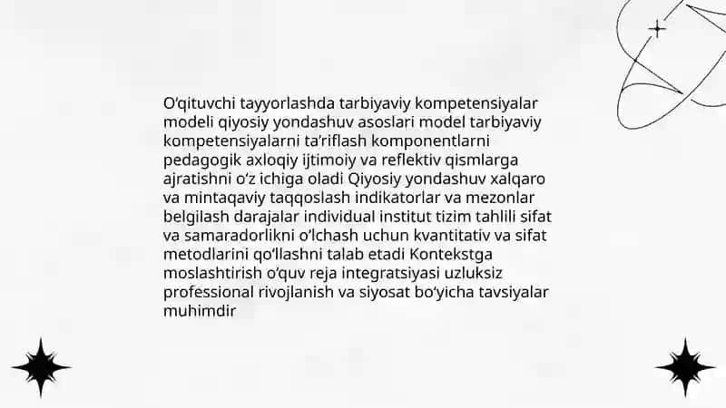 O‘qituvchi tayyorlashda tarbiyaviy kompetensiyalar modeli 3