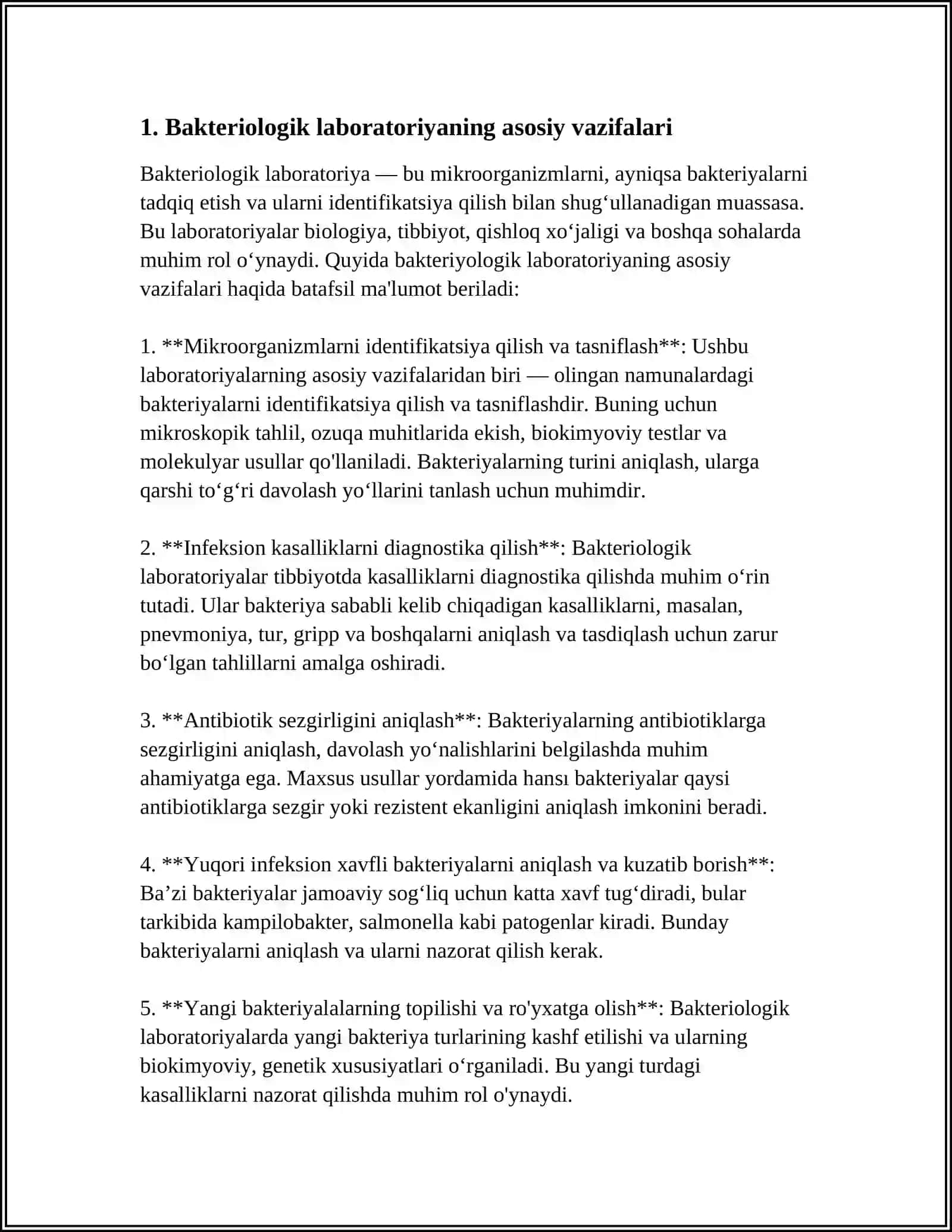 SANITARIYA EPIDEMIOLOGIK MARKAZIDAGI BAKTERIOLOGIK LABARATORIYA HAQIDA 3