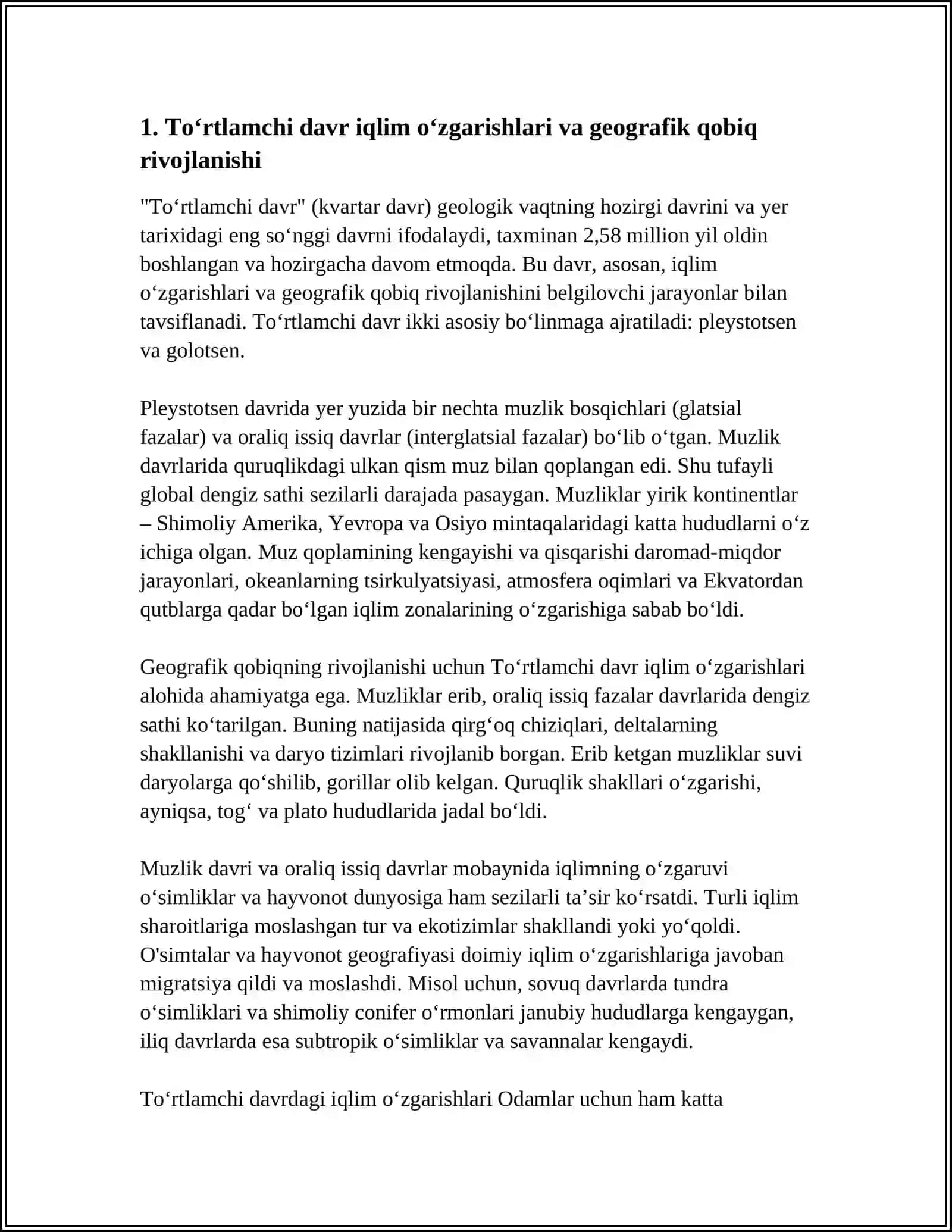 GEOHRAFIK QOBIQNING TOʻRTLAMCHI DAVRDA RIVOJLANISHI 3