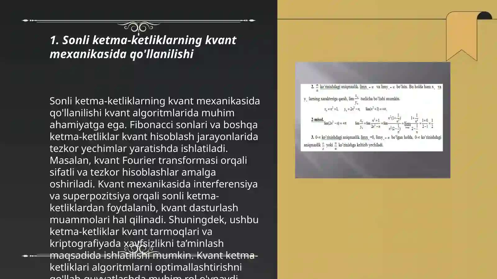 Sonli ketma ketliklarni kvant mexanikasidagi tadbiqi 3