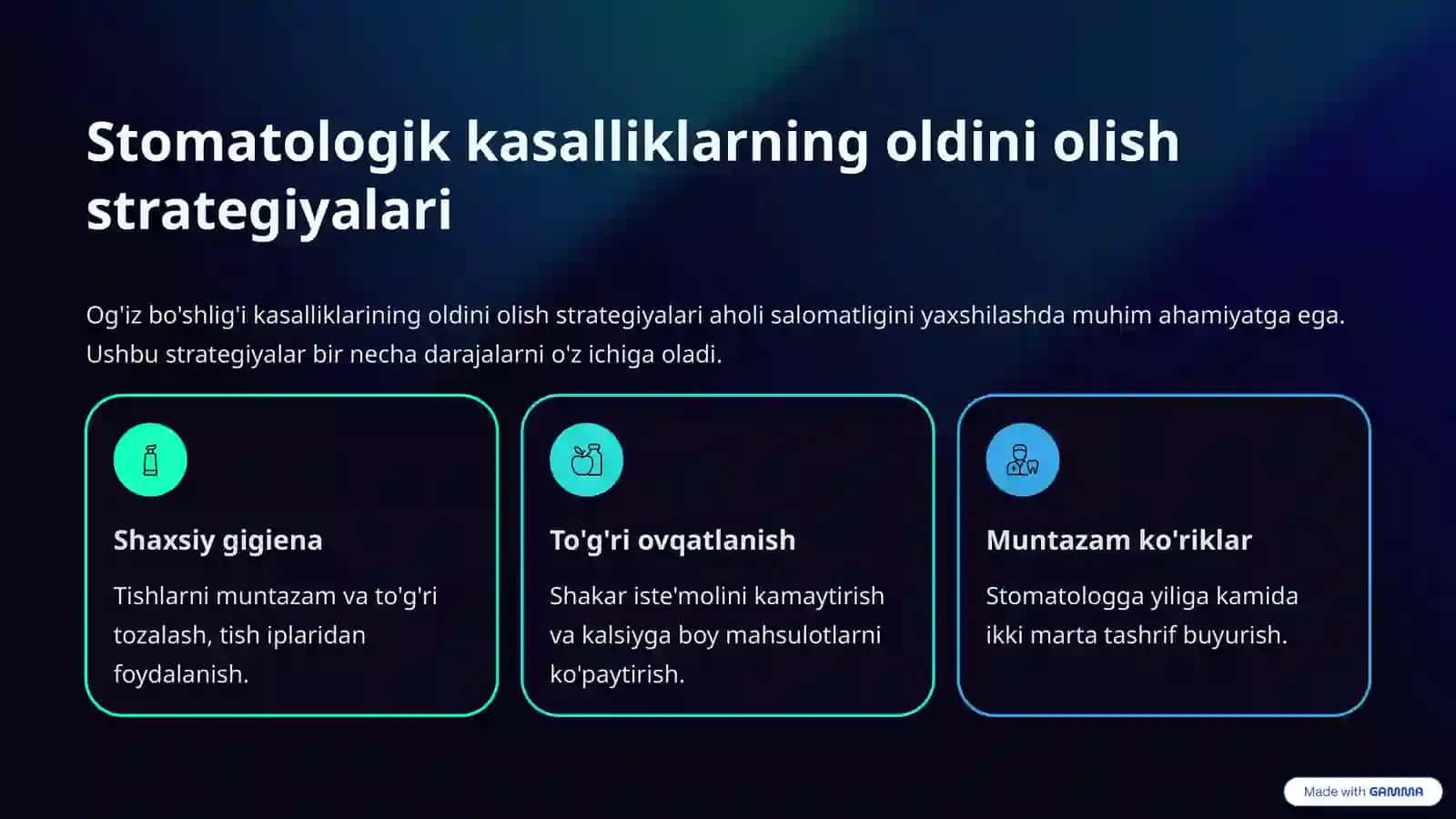 Stomatologik Kasalliklarning Oldini Olish va Dispanserizatsiya Asoslari 3