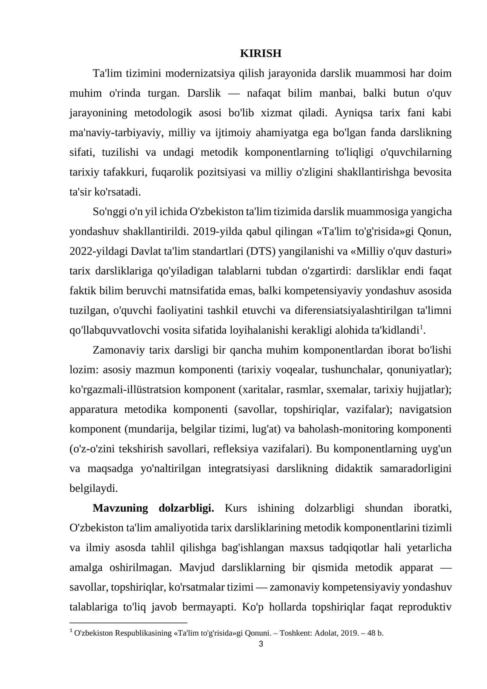 Zamonaviy tarix darsliklari metodik komponentlari 3