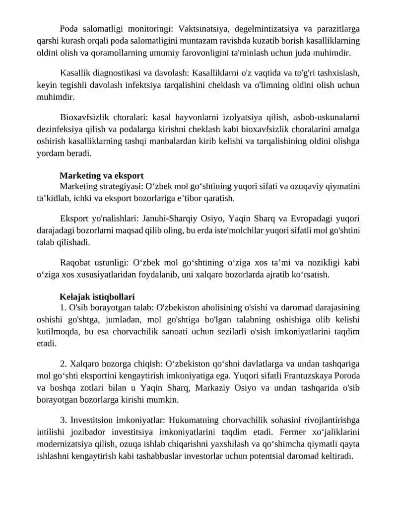 O‘Zbekistondagi Go‘Sht Yo‘Nalishidagi Qoramollar 3
