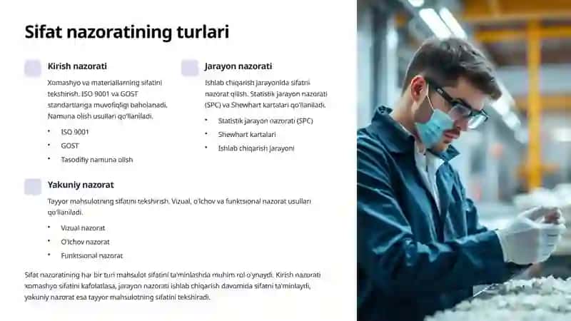 Tayyor mahsulot sifatini nazorat qilish va qabul qilib olish 3