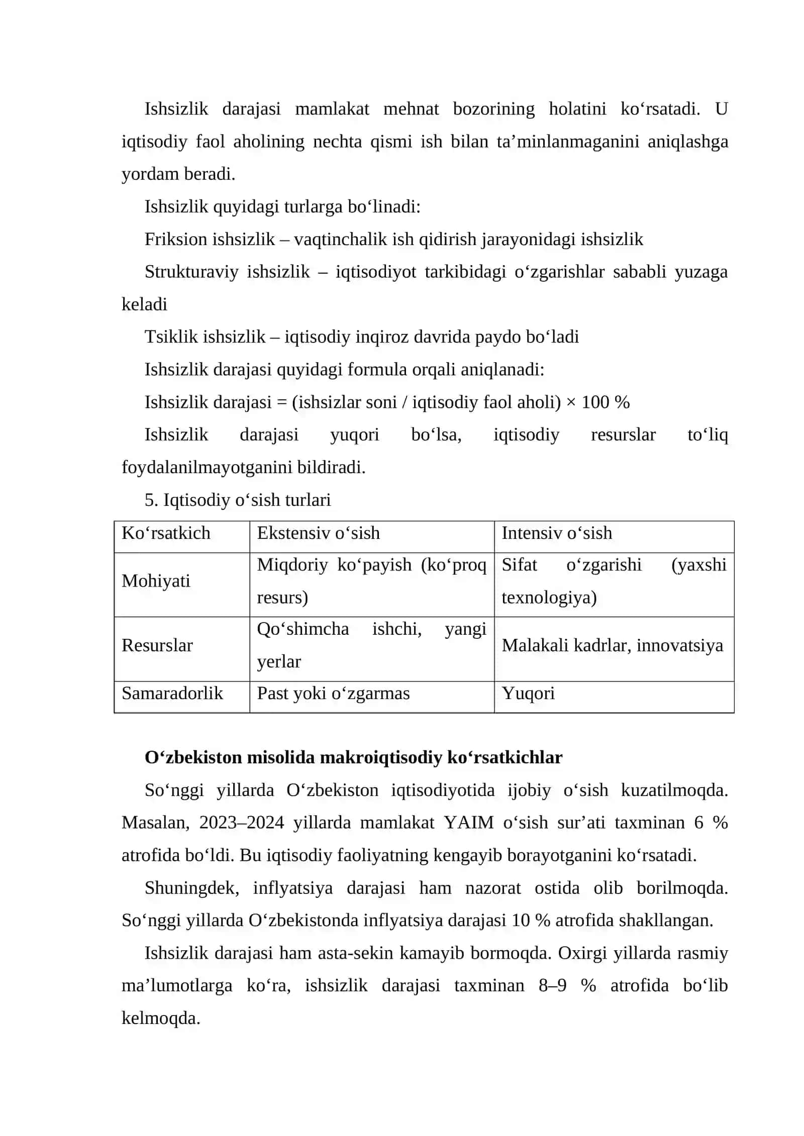 Asosiy makroiqtisodiy ko‘rsatkichlarning mohiyati va roli 3