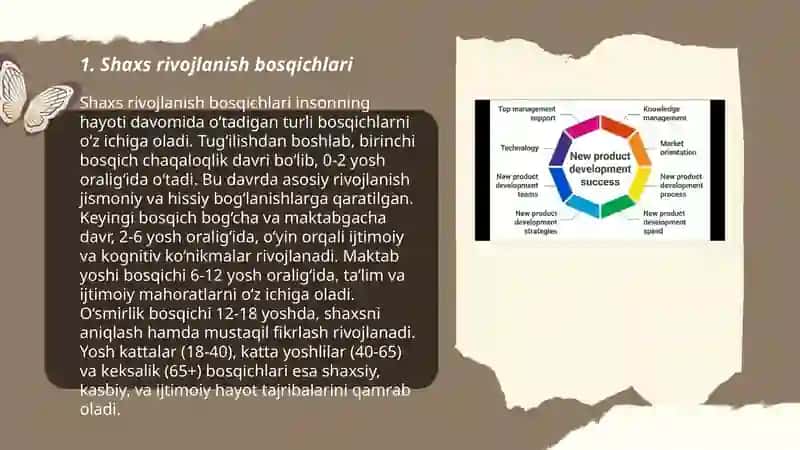 Shaxs rivojlanishi va psixik jarayonlarning sifat o'zgarishlari xarakteristikasi 3