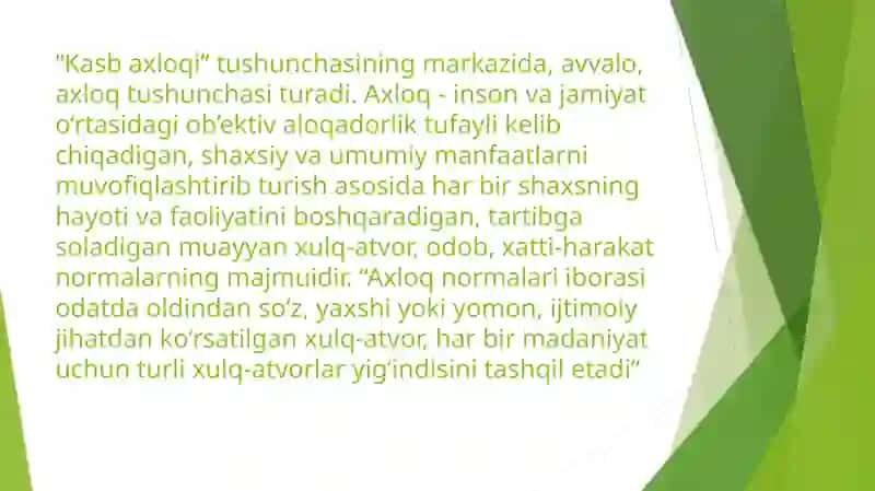 Kasb etikasi fanining maqsadi vazifalari va ahamiyati 3