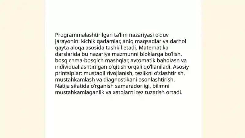 Matematika darslarida dasturlashtirilgan taʼlim 3