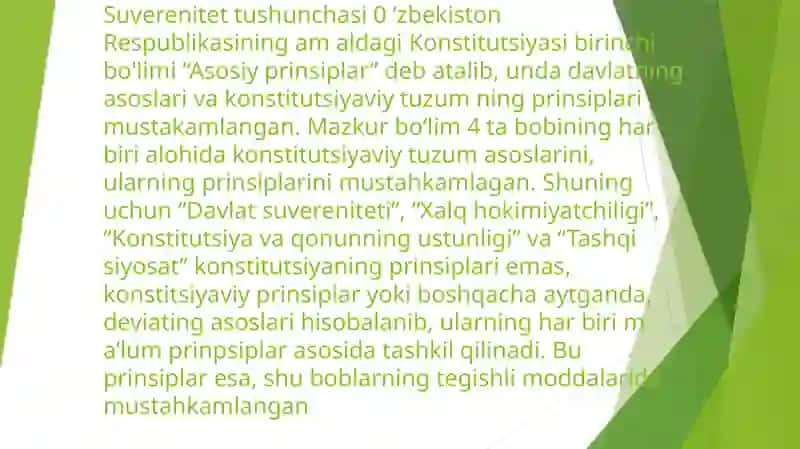 O’zbekiston suveren , demokratik huquqiy ijtimoiy va dunyoviy davlat 3