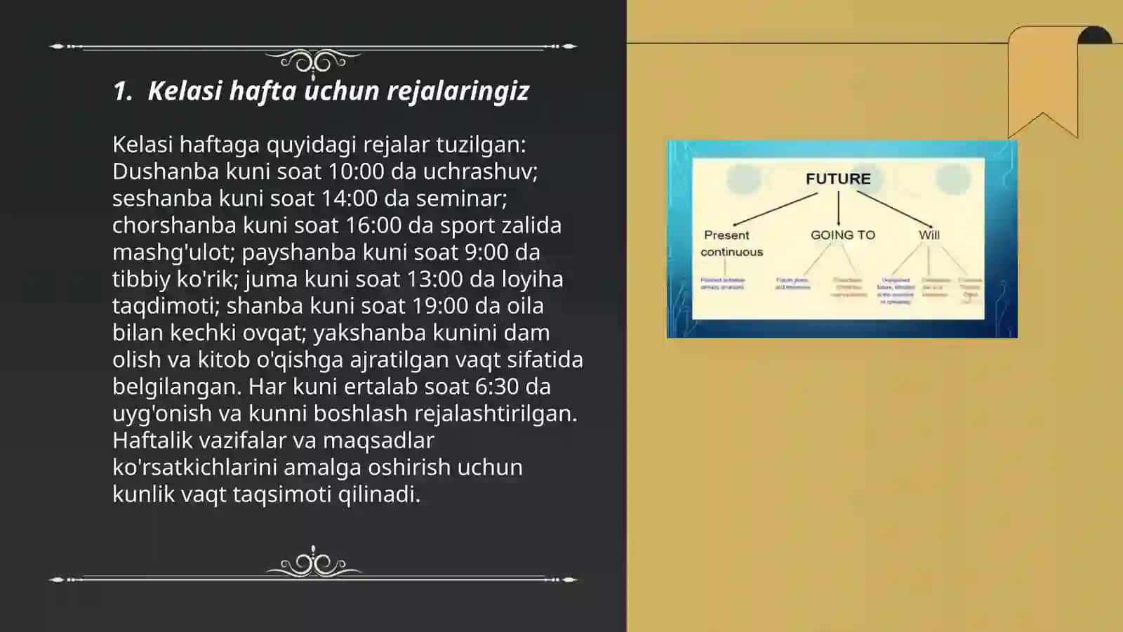 Kelasi hafta uchun rejalaringiz 3