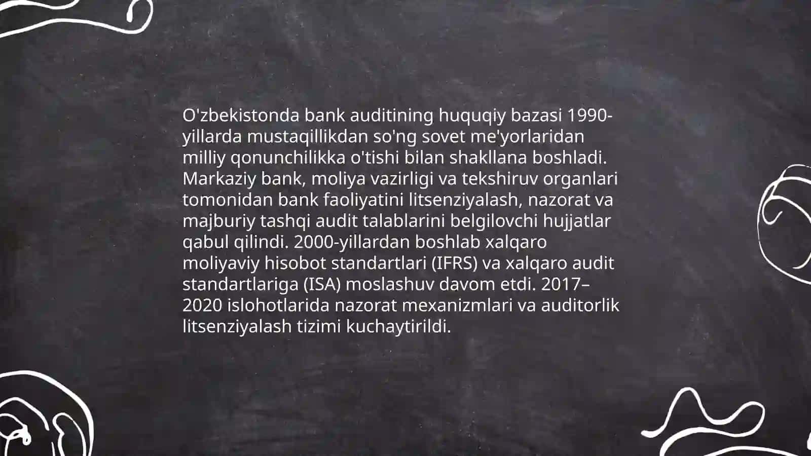 O'zbekistonda bank auditining huquqiy-iqtisodiy asoslari va rivojlanishi 3