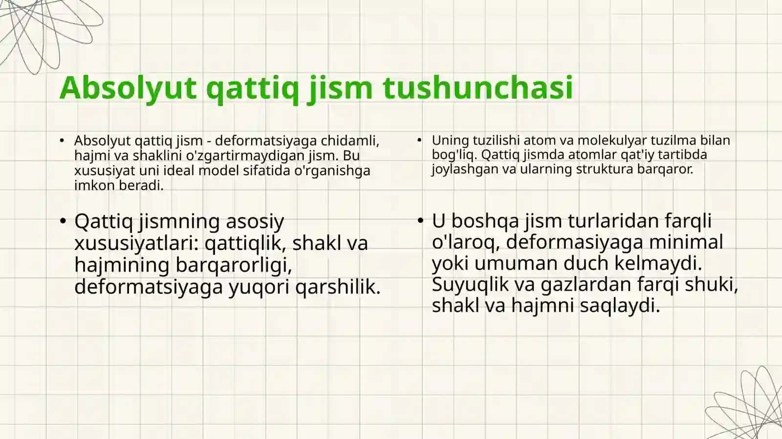 Absolyut qattiq jism tushunchasi. Qattiq jismning ilgarilanma harakati 3