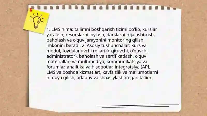 LMS (LearningApps management systems- ta'limni boshqaruv tizimlari) haqida 3