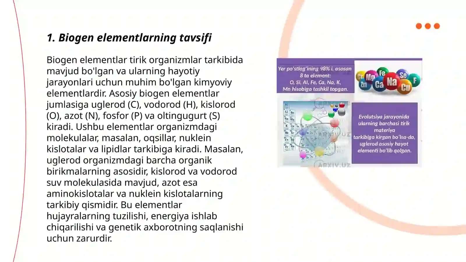 Biogen elementlar va ularning ahamiyati 3