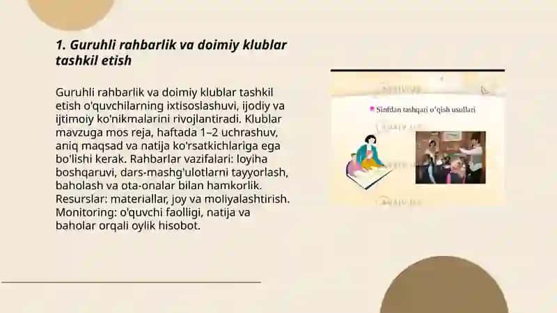 Sinfdan tashqari oʻqishga rahbarlik shakllari 3