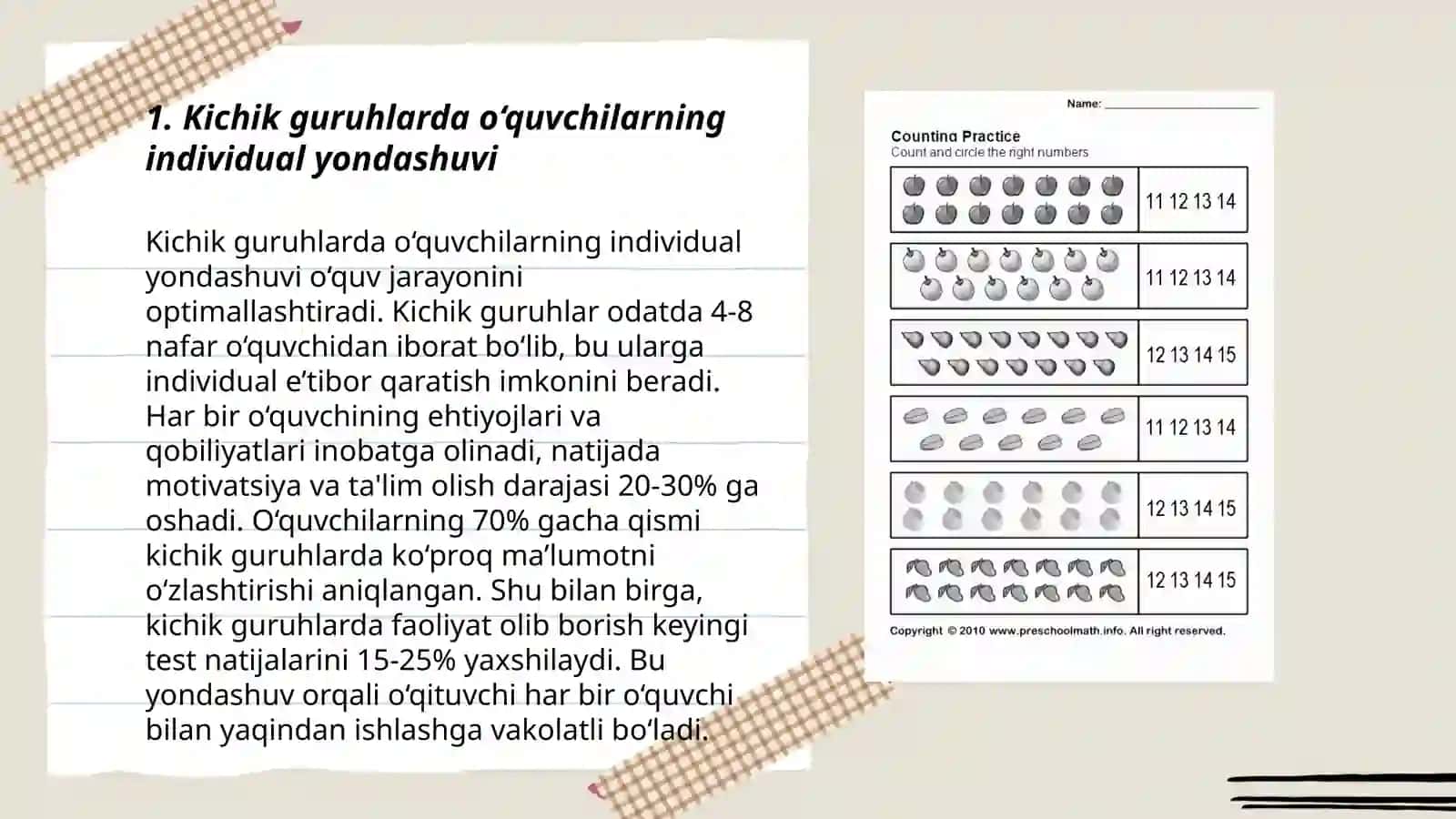 Matematika darslarida kichik guruhlar bilan ishlashning afzalliklari 3
