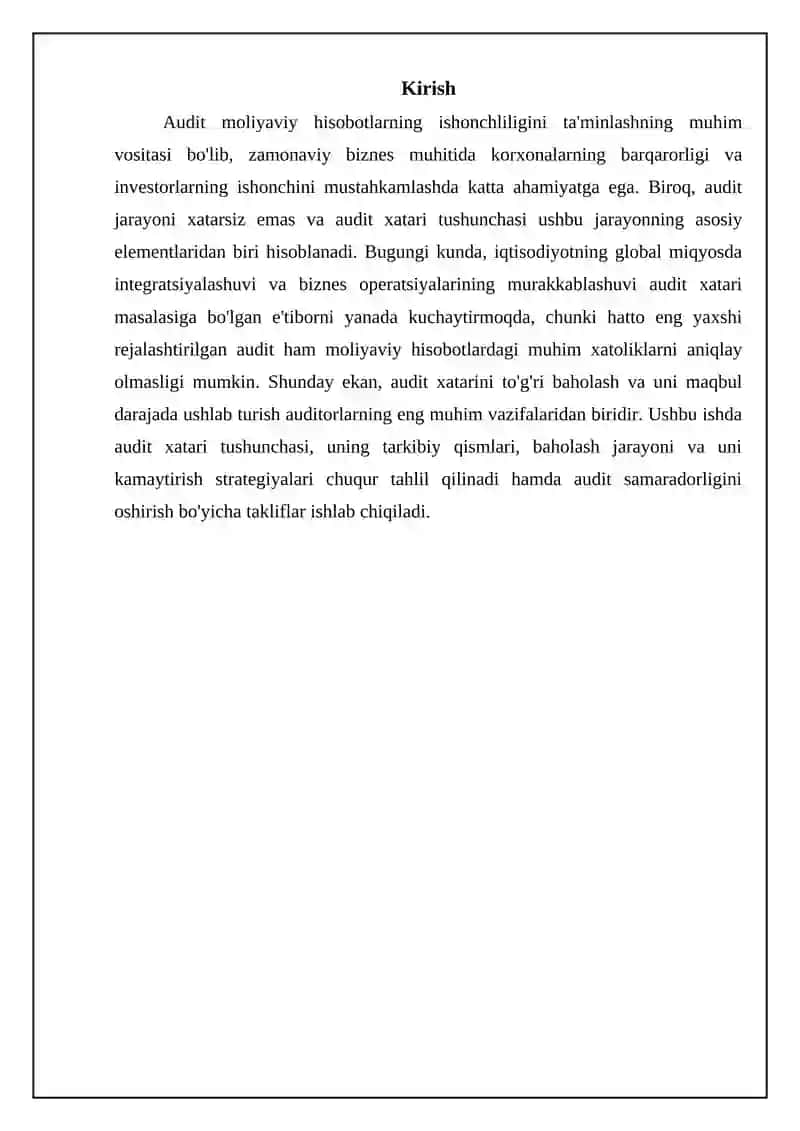 Audit xatarini baholash va uning maqbul darajasi 3