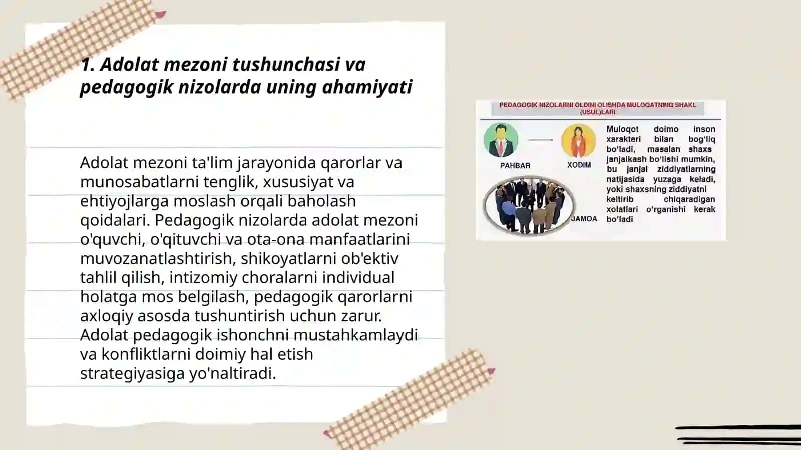 Pedagogik nizolarni bartaraf qilishda adolat mezoni 3