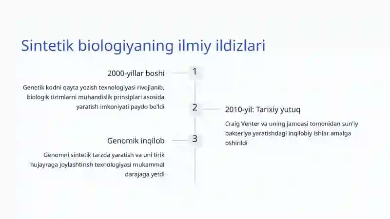 Sintetik biologiya: Hayotni qayta yaratish san'ati va ilm-fani 3