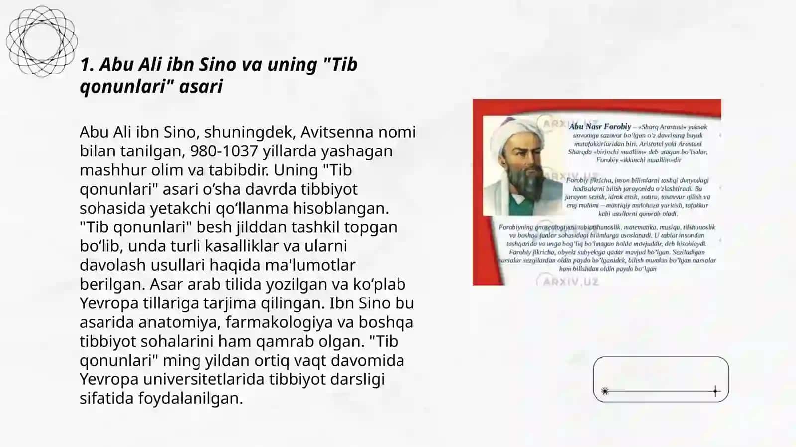 Abu Ali ibn Sino va uning "Tib qonunlari" asari 3
