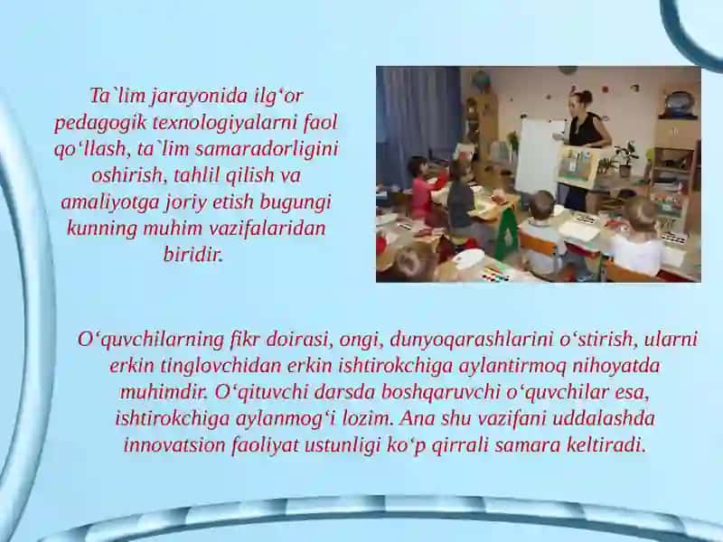 Pedagogik texnologiyalar asosida taʼshil etilgan darslar 3