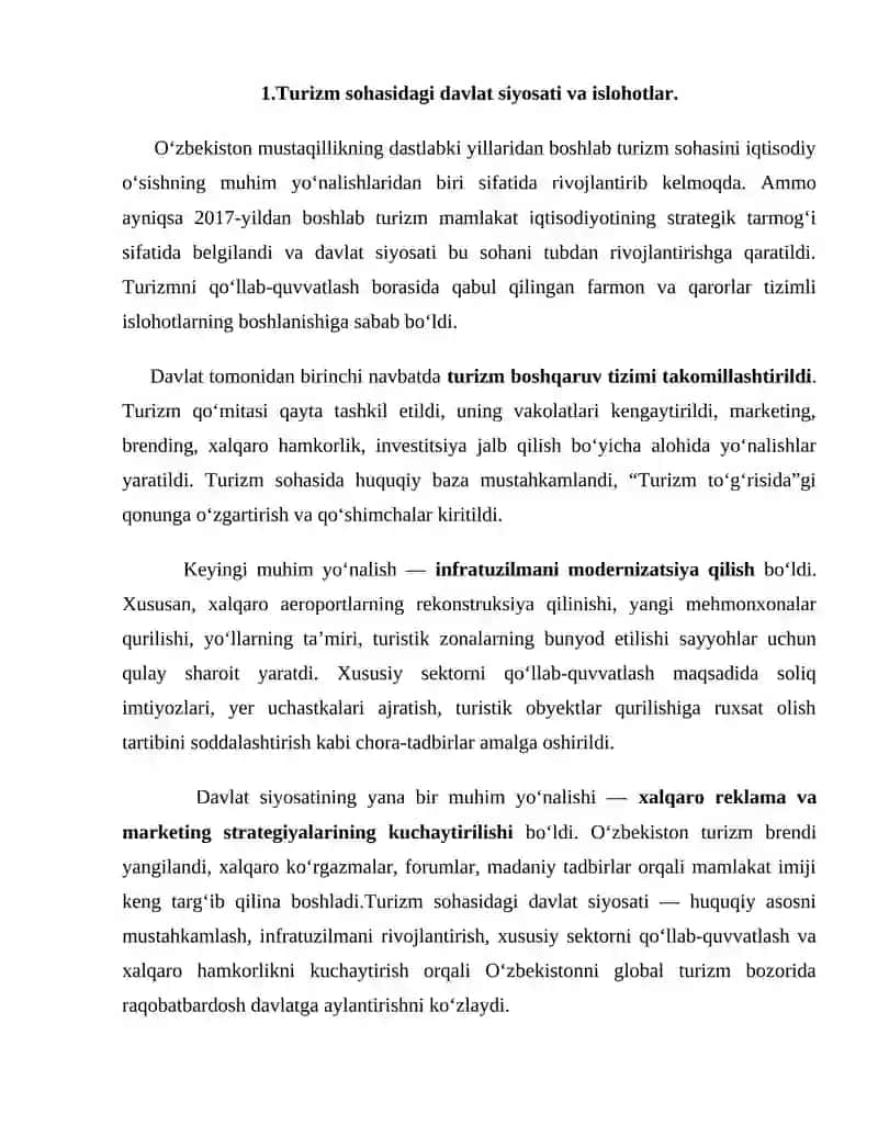Turizm sohasini rivojlantirish: viza tizimini soddalashtirish va yangi yo'nalishlar 3