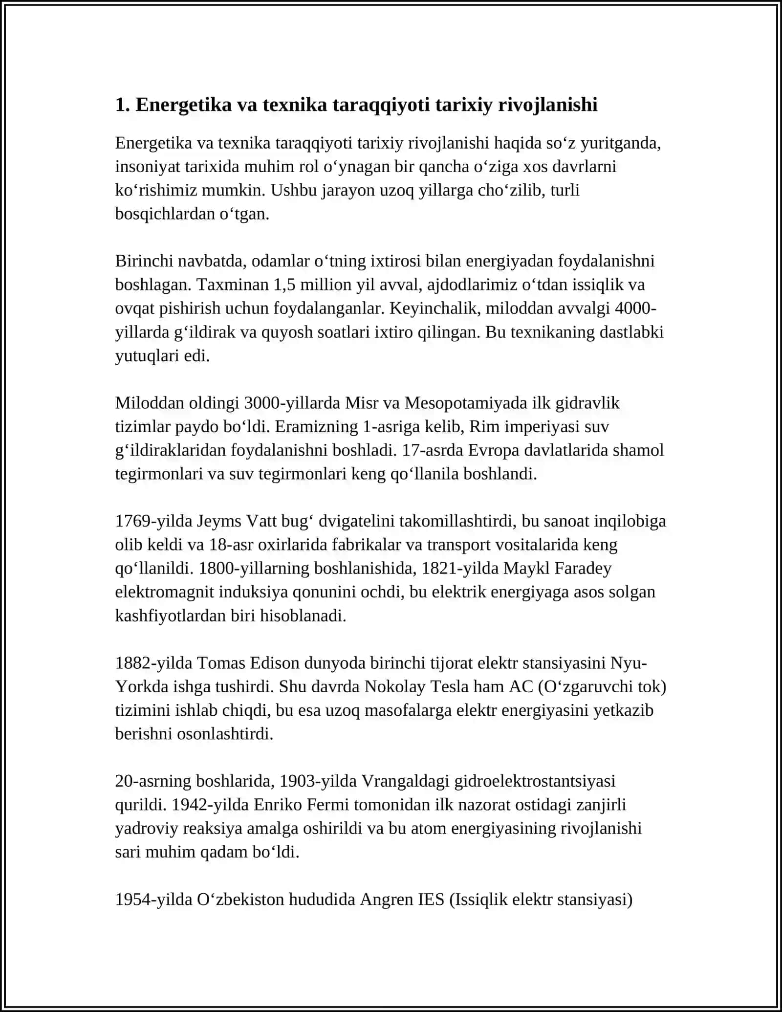 TEXNIKA TARAQQIYOTIDA ENERGETIKANI OʻRNI 3