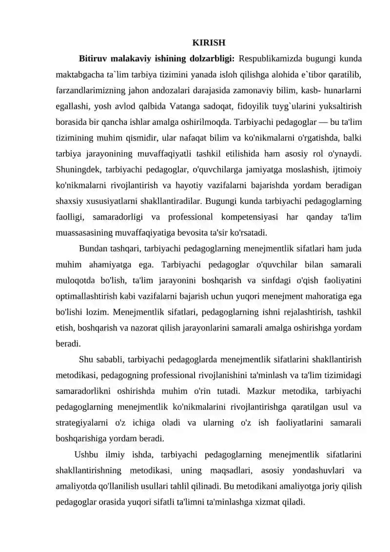 Tarbiyachi pedagoglarda menejementlik sifatlarini shakllantirish metodikasi 3