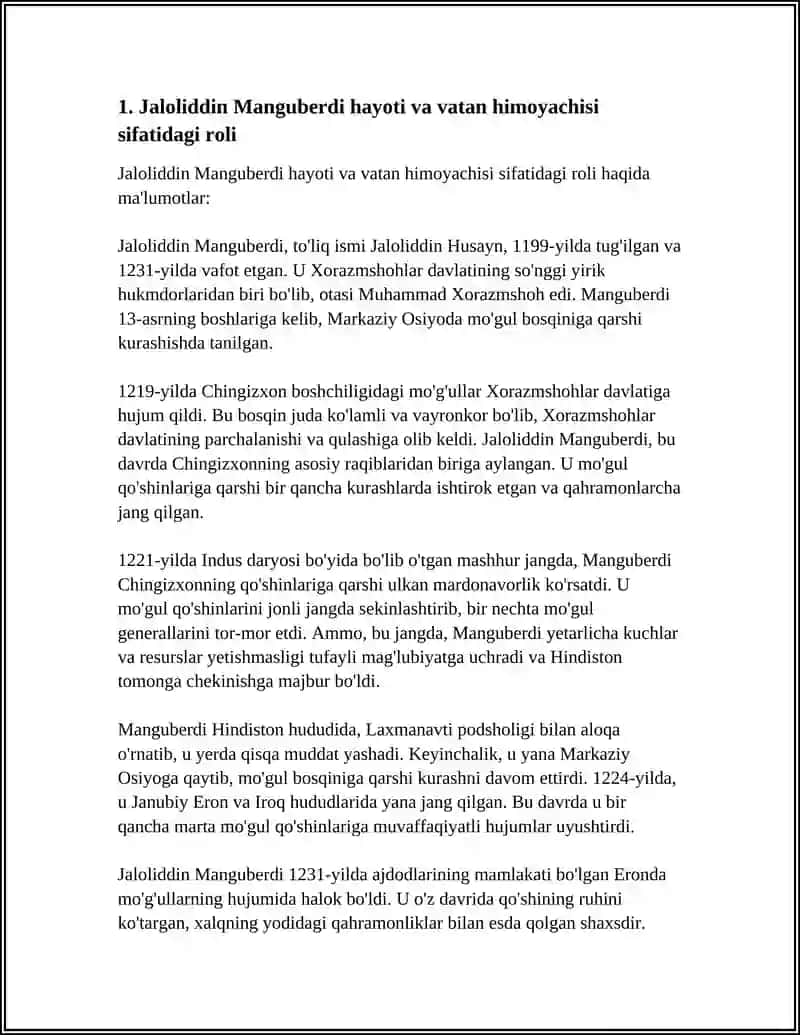 JALOLIDDIN MANGUBERDI-VATAN HIMOYACHISI 3