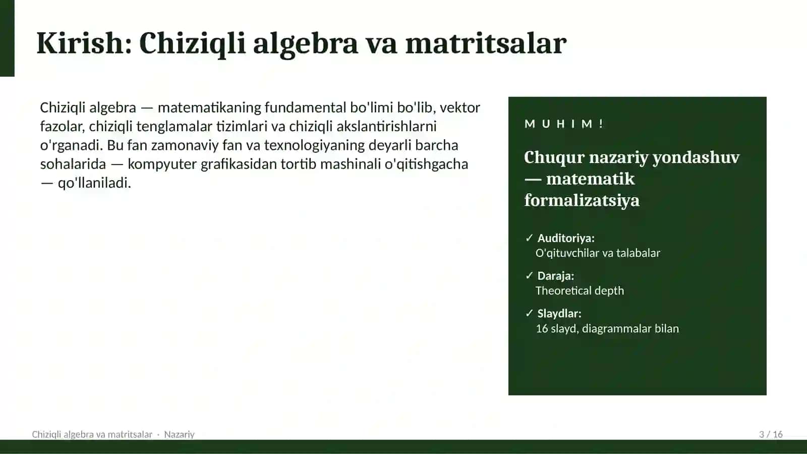 Matematika Chiziqli algebra va matritsalar 3