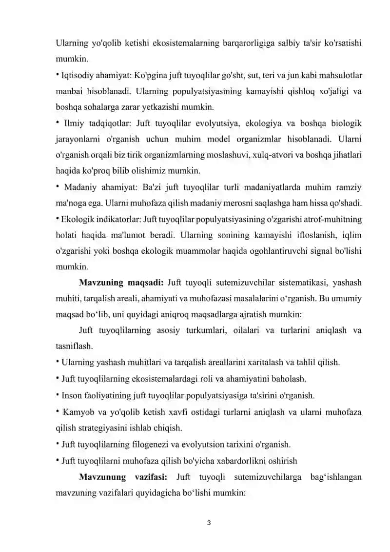 Juft tuyoqli sutemizuvchi hayvonlarning biologik va ekologik xususiyatlari 3