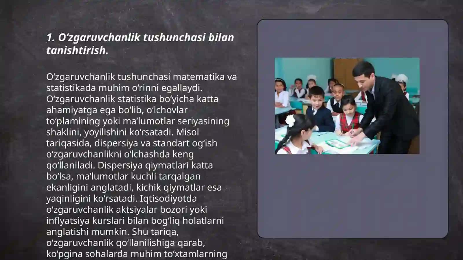 Boshlang’ich sinflarda o’zgaruvchanili ifodalar ustida ishlash metodikasi 3